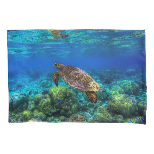 Undersea Tropical Sea Turtle Coral Pillowcase