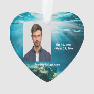 Undersea Underwater Diving  Dated Photo Custom Ornament