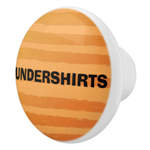 Undershirts Orange Watercolor Stripes Ceramic Knob