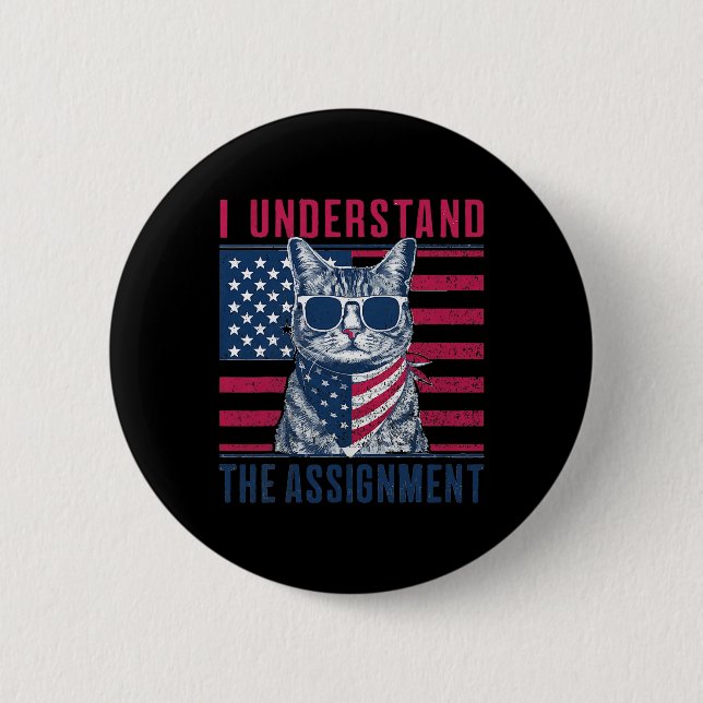 Understand The Ignment Kamala Harris Childless Cat 6 Cm Round Badge (Front)