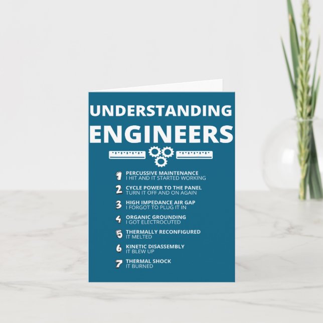Understanding Engineers - Funny Sarcastic Engineer Card (Front)