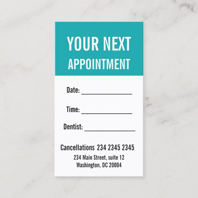 Understated Elegance BOLD Appointment Reminder Card (Front)