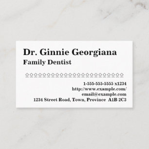 Understated Family Dentist Business Card