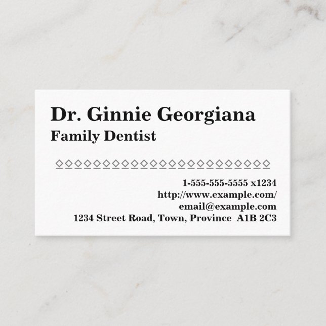 Understated Family Dentist Business Card (Front)