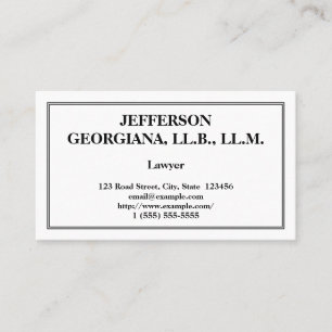 Understated Lawyer Business Card