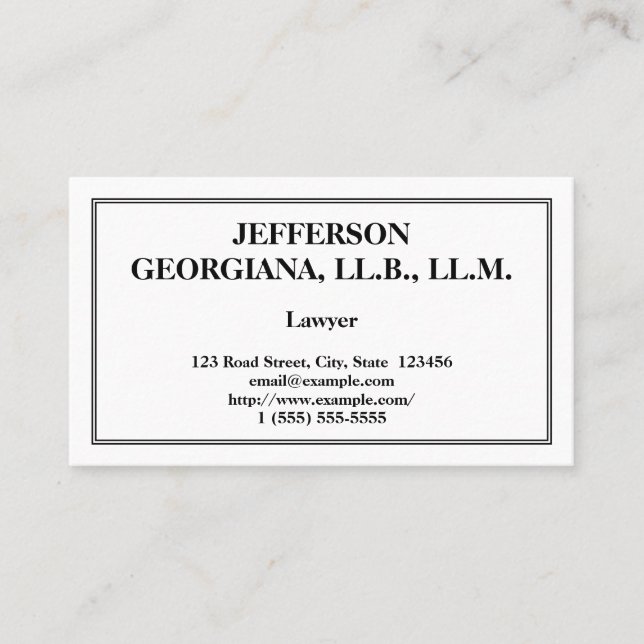Understated Lawyer Business Card (Front)