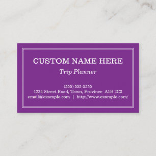 Understated & Minimal Trip Planner Business Card