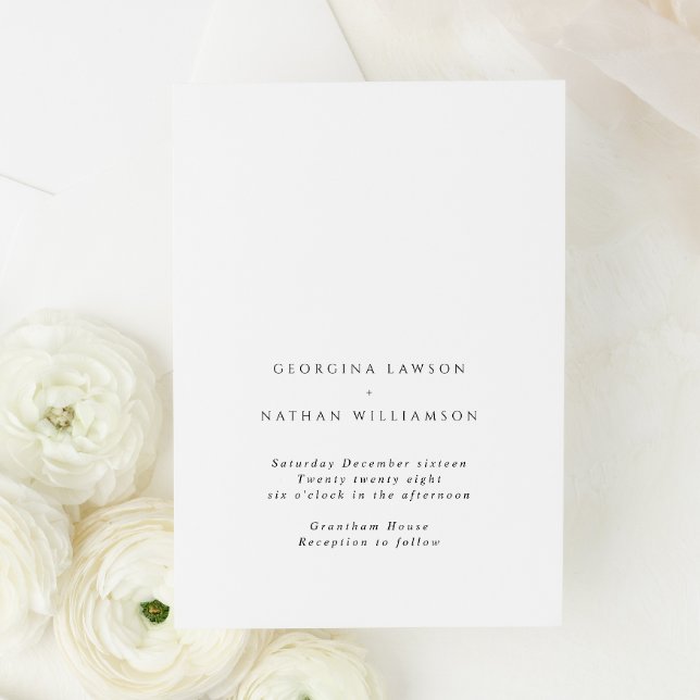 Understated Minimalist Black and White Wedding Invitation (Creator Uploaded)