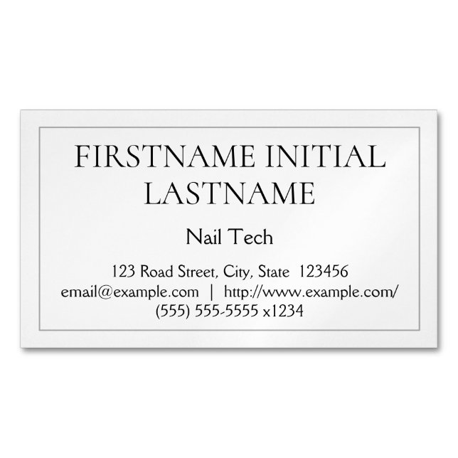 Understated Nail Tech Magnetic Business Card (Front)