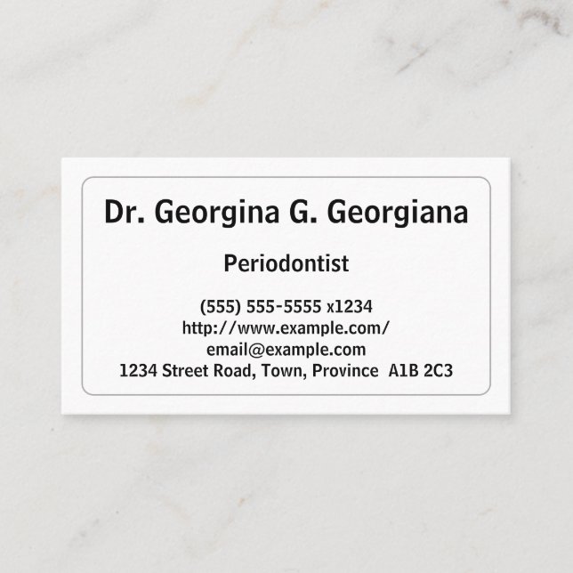 Understated Periodontist Business Card (Front)