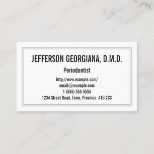 Understated & Plain Periodontist Business Card