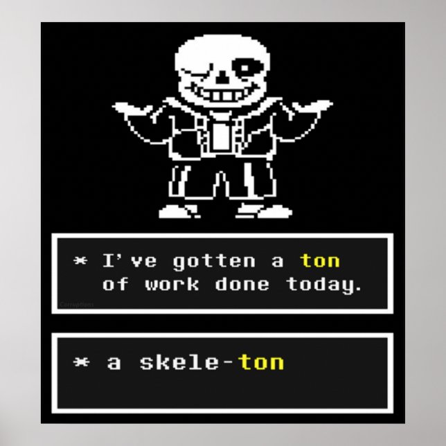 Undertale - Sans Skeleton - Undertale  Poster (Front)