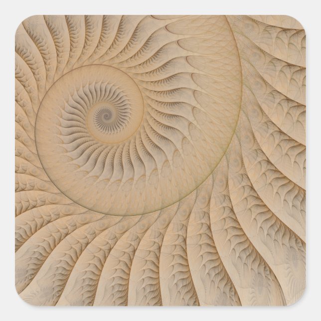 Undertow Abstract Spiral Square Sticker (Front)