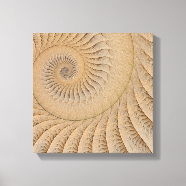 Undertow Tan Abstract Spiral Canvas Print (Front)