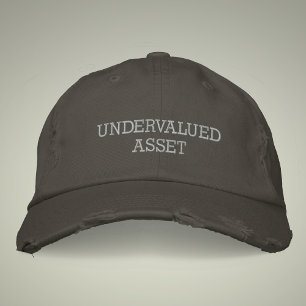 Undervalued Asset Vintage Style Distressed  Embroidered Hat