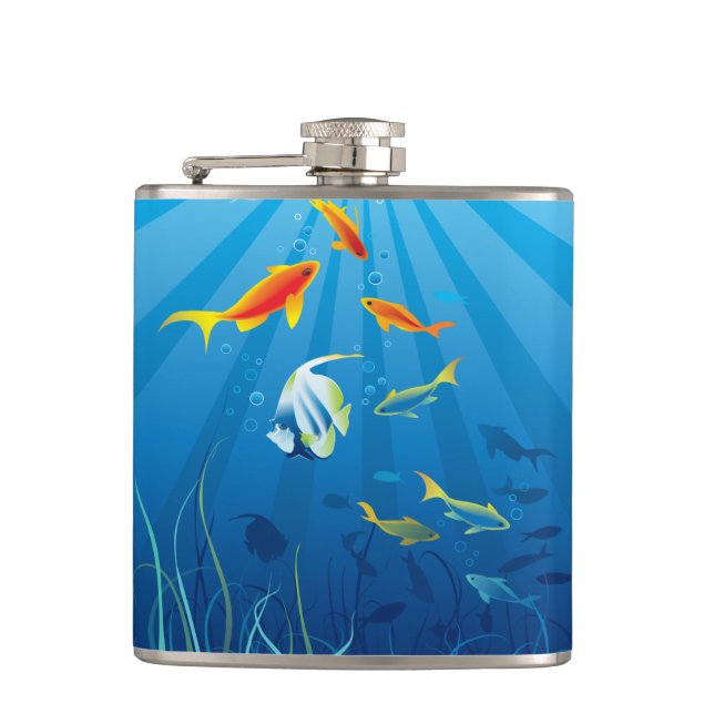Underwater 3 Wrapped Flask (Front)