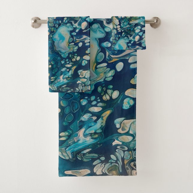 Underwater Abstract Fantasy  Bath Towel Set (Insitu)