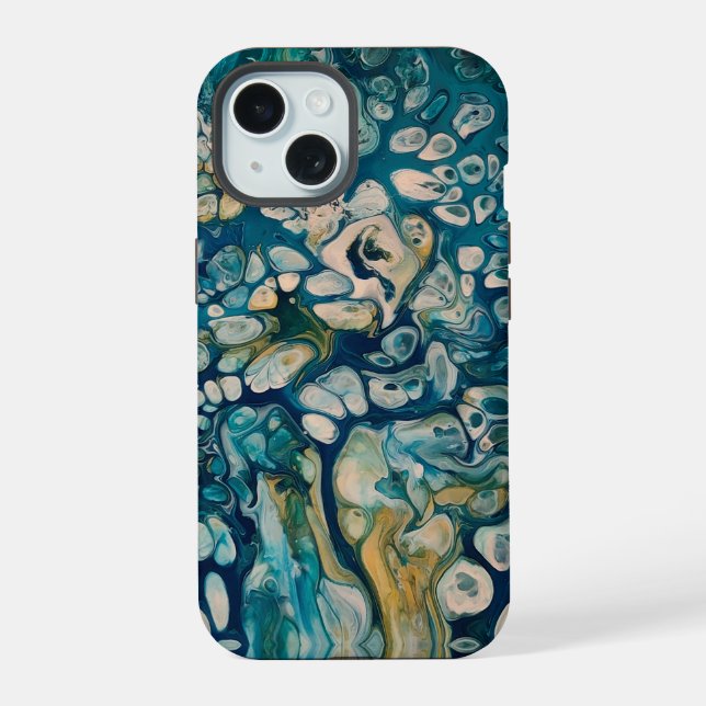 Underwater Abstract Fantasy iPhone 15 Case (Back)