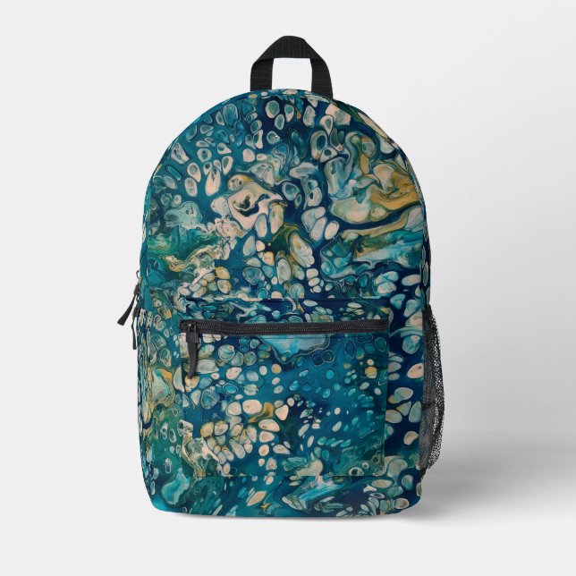 Underwater Abstract Fantasy Printed Backpack (Front)