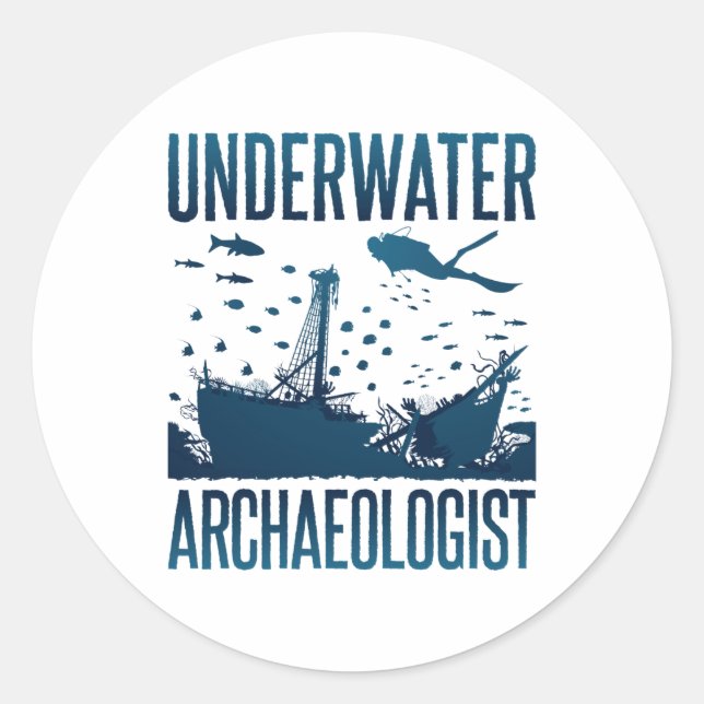 Underwater Archaeologist Classic Round Sticker (Front)