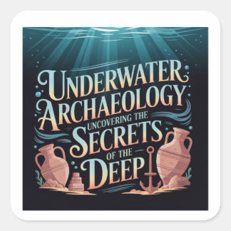 underwater archaeology square sticker