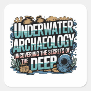 underwater archaeology square sticker
