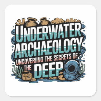 underwater archaeology square sticker