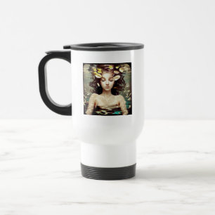 Underwater Art   Lady meditating and Quote Travel Mug