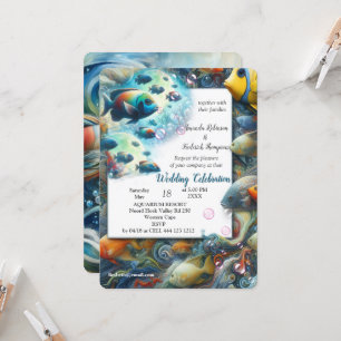 Underwater Art of Fish & Coral in Acrylic  Invitation