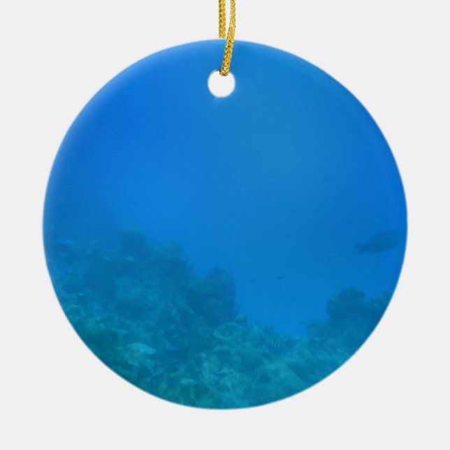 Underwater Background Scene Ceramic Tree Decoration (Front)