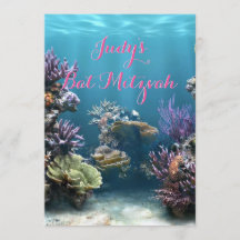 Underwater Bat Mitzvah Invitation