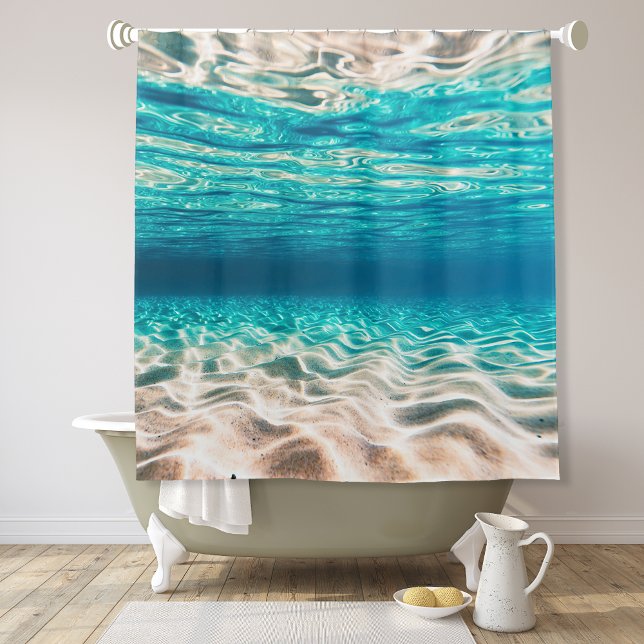 Underwater Beach Sand Mirror Shower Curtain (Creator Uploaded)
