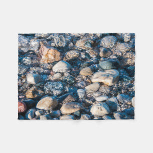 Underwater Beach Stones Glow with Color Fleece Blanket