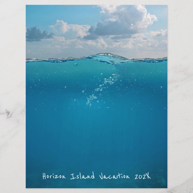 Underwater Blue Sea Horizon Scrapbook Paper (Front)
