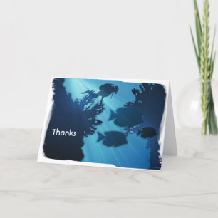 Underwater Blue World Fish & Scuba Diver Thank You Card