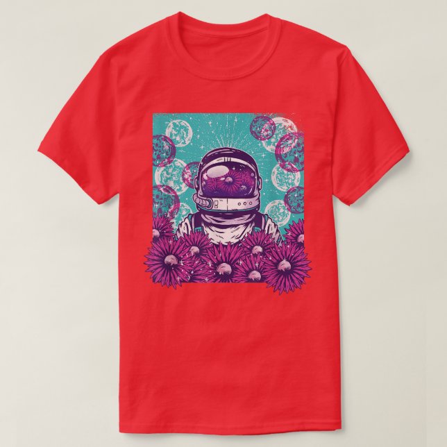 Underwater Bubbles Astronaut -Astral Cosmic Design T-Shirt (Design Front)