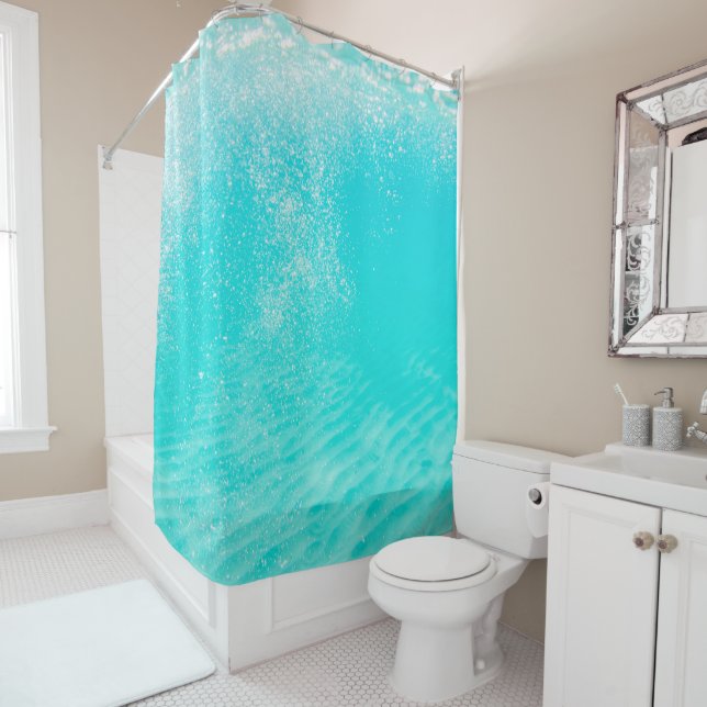 Underwater Caribbean Bubbles Dream 3 Shower Curtain (In Situ)