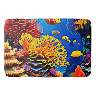 Underwater Coral Garden Design Bath Mat