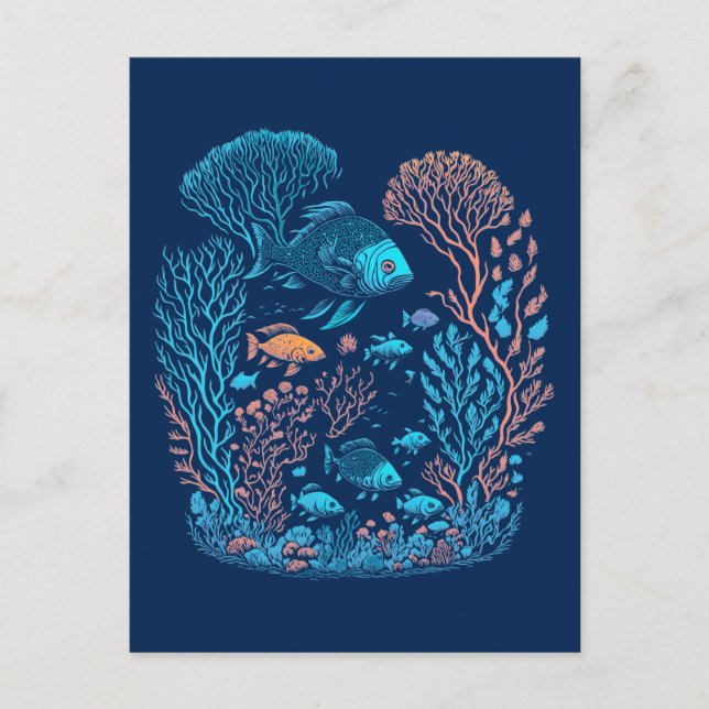 Underwater Coral Reef Fish Postcard (Front)