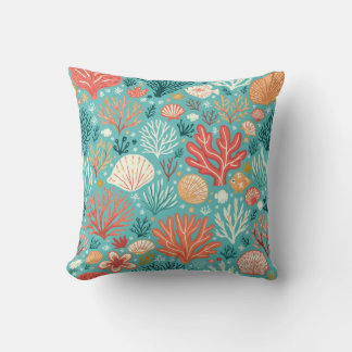 Underwater Coral Reef Pattern cushion