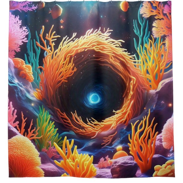 Underwater Coral Vortex  Shower Curtain (Front)