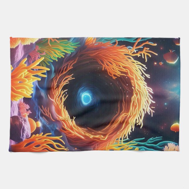 Underwater Coral Vortex  Tea Towel (Horizontal)