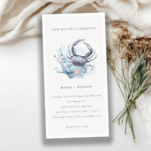 Underwater Crab Coral Nautical Vow Renewal Invite