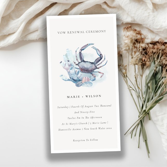 Underwater Crab Coral Nautical Vow Renewal Invite (Creator Uploaded)