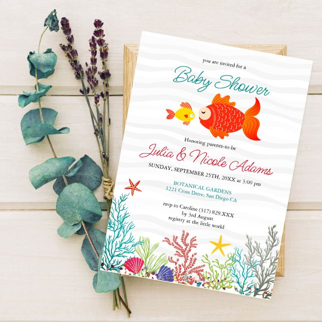 Underwater Cute Sea Animals Baby Shower Invitation (Creator Uploaded)