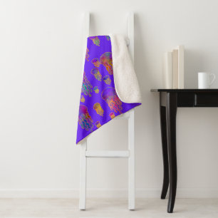Underwater Dancing Rainbows Deep Sherpa Blanket