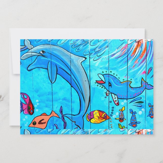 underwater dolphins invitations (Front)
