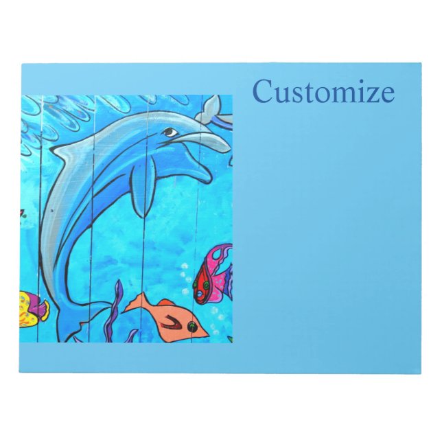 underwater dolphins swimming  notepad (Front)