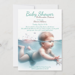 Underwater Dreams Watercolor Baby Shower Invitation