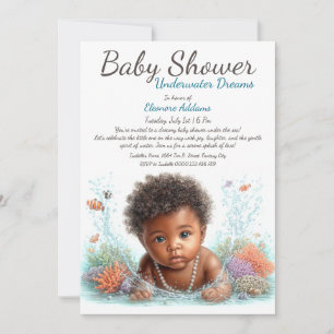 Underwater Dreams Watercolor Baby Shower Invitation